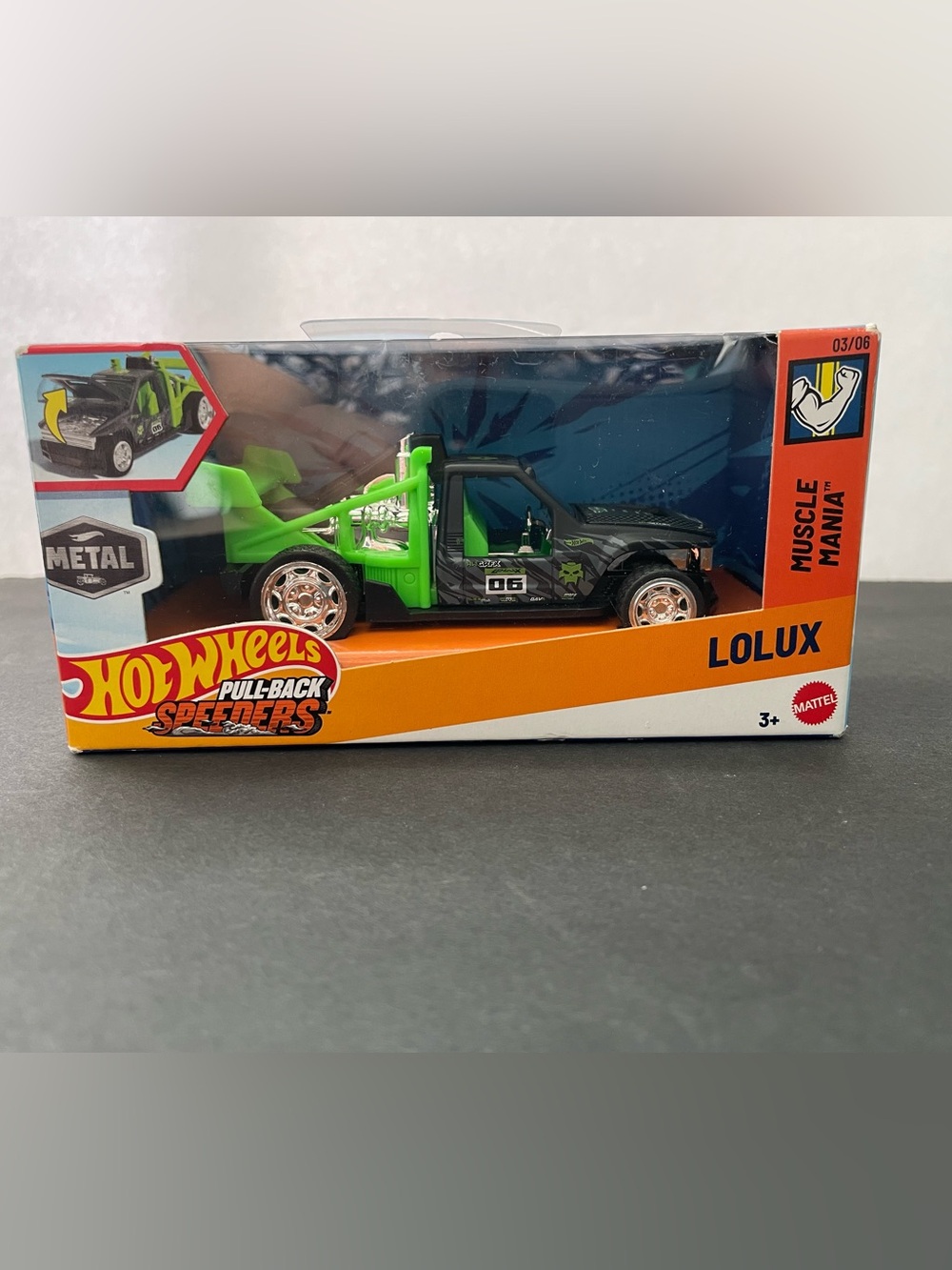 Hot Wheels (Mattel) Pull back speeders Muscle Mania Lolux (Metal)